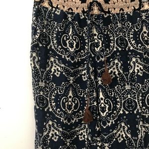 Navy and gold trousers